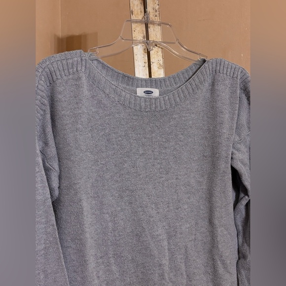 Old Navy Heather Blue Gray Boat Neck Knit Pullover Sz M - Picture 2 of 6